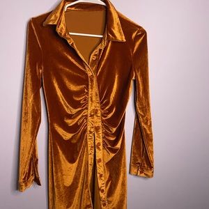 Copper button down Mini Dress